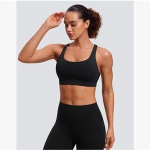 CRZ YOGA Women's Strappy Sports Bras Fitness Yoga Top Criss Cross Back Size Med